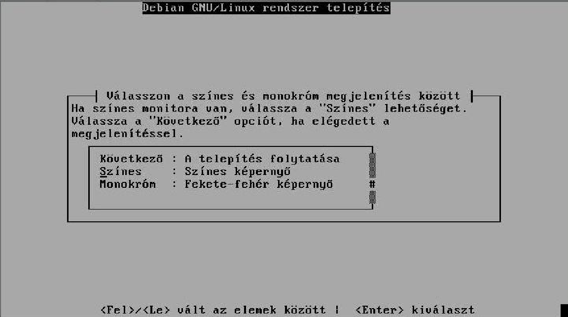 A monitor kiválasztása